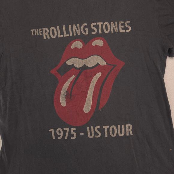 The Rolling Stones 1975 US Tour Band Crew Neck T Shirt Mens Size L Black - Picture 4 of 9